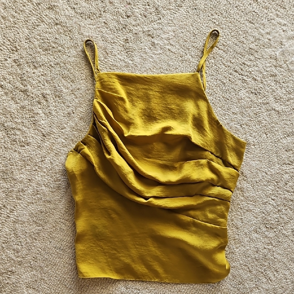 Lush Mustard Yellow Drape Tank Top Size Small